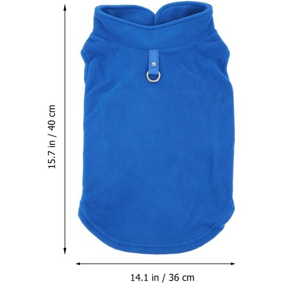 Baluue Blue Fleece Pullover Vest For Dog Size Medium - Picture 1 of 5